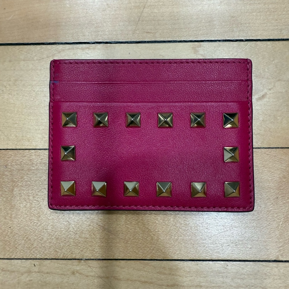 Valentino Garavani Rockstud Card Holder Pink